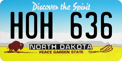 ND license plate HOH636
