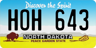 ND license plate HOH643