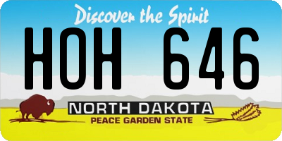 ND license plate HOH646