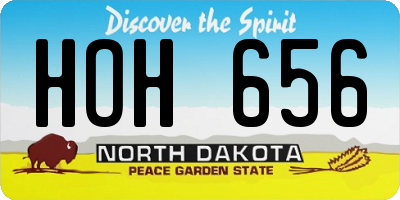 ND license plate HOH656