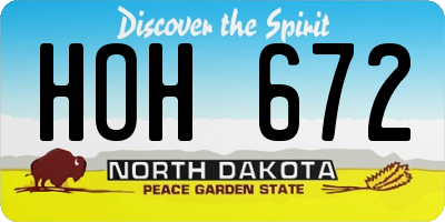 ND license plate HOH672