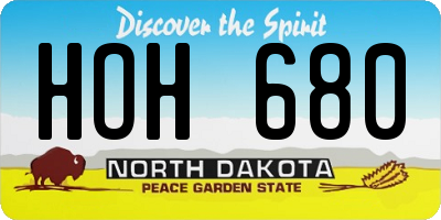 ND license plate HOH680