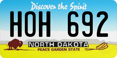 ND license plate HOH692