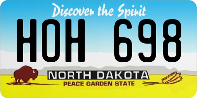 ND license plate HOH698