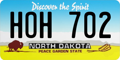 ND license plate HOH702