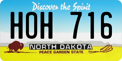 ND license plate HOH716