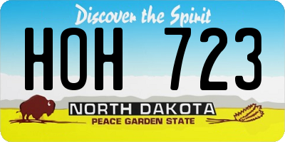 ND license plate HOH723