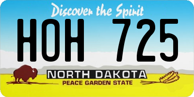 ND license plate HOH725