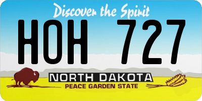 ND license plate HOH727