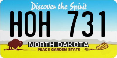 ND license plate HOH731
