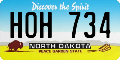 ND license plate HOH734