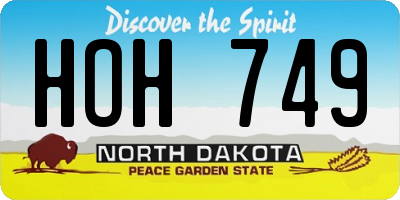 ND license plate HOH749