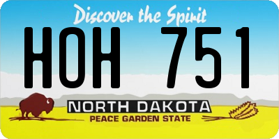 ND license plate HOH751