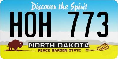 ND license plate HOH773