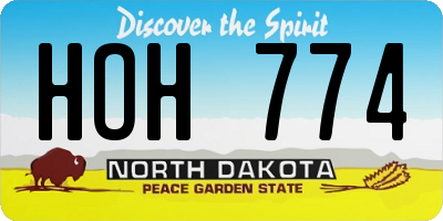 ND license plate HOH774