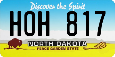 ND license plate HOH817