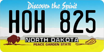 ND license plate HOH825