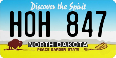 ND license plate HOH847