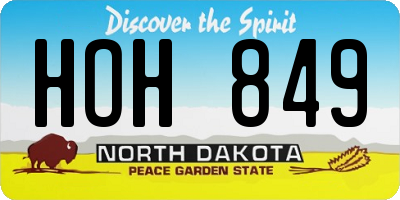 ND license plate HOH849