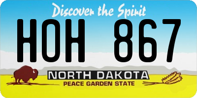 ND license plate HOH867