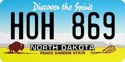 ND license plate HOH869