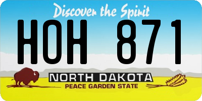 ND license plate HOH871