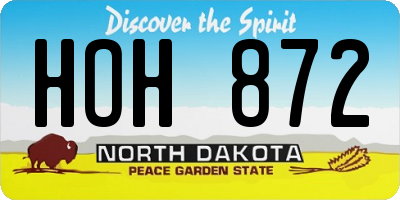 ND license plate HOH872