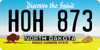 ND license plate HOH873