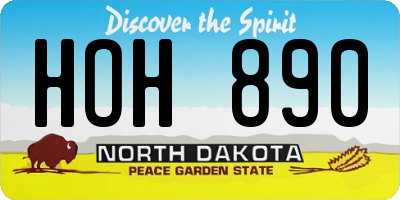 ND license plate HOH890