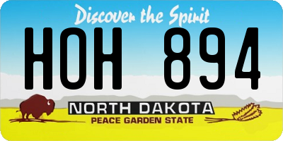 ND license plate HOH894