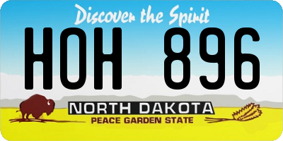 ND license plate HOH896