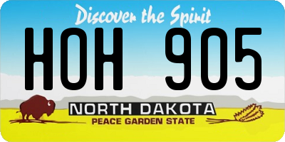 ND license plate HOH905