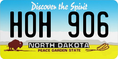 ND license plate HOH906