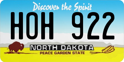 ND license plate HOH922