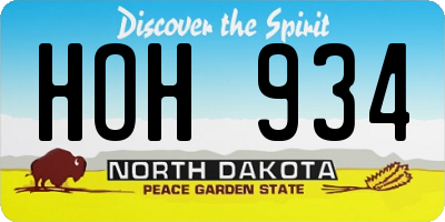 ND license plate HOH934