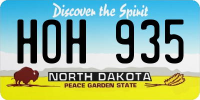 ND license plate HOH935
