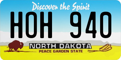 ND license plate HOH940