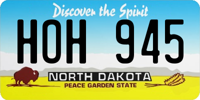 ND license plate HOH945