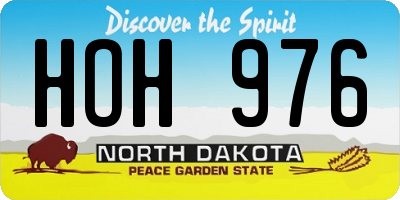ND license plate HOH976