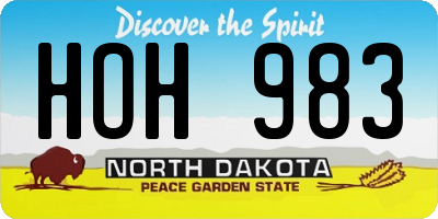 ND license plate HOH983