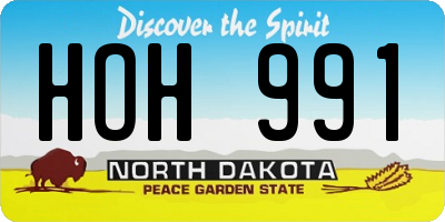 ND license plate HOH991