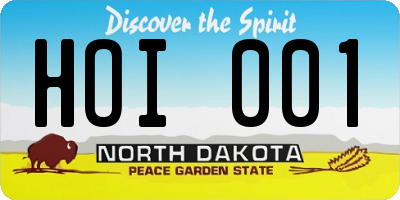 ND license plate HOI001