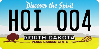 ND license plate HOI004