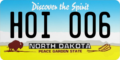 ND license plate HOI006
