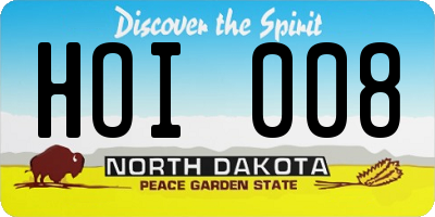 ND license plate HOI008