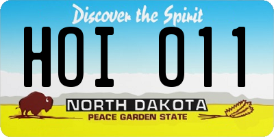 ND license plate HOI011