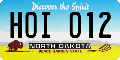 ND license plate HOI012