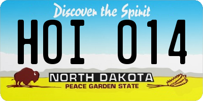 ND license plate HOI014