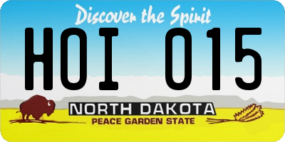 ND license plate HOI015