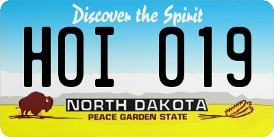 ND license plate HOI019